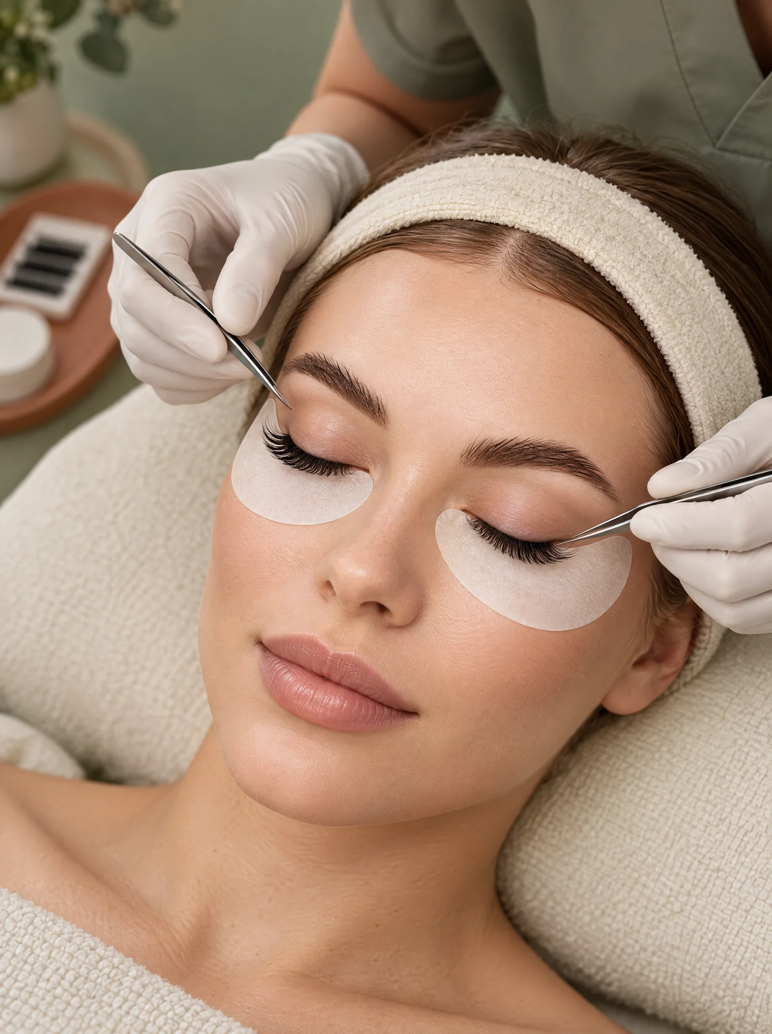 Wimpernverlängerung: feine Einzelwimpern an beiden Augen